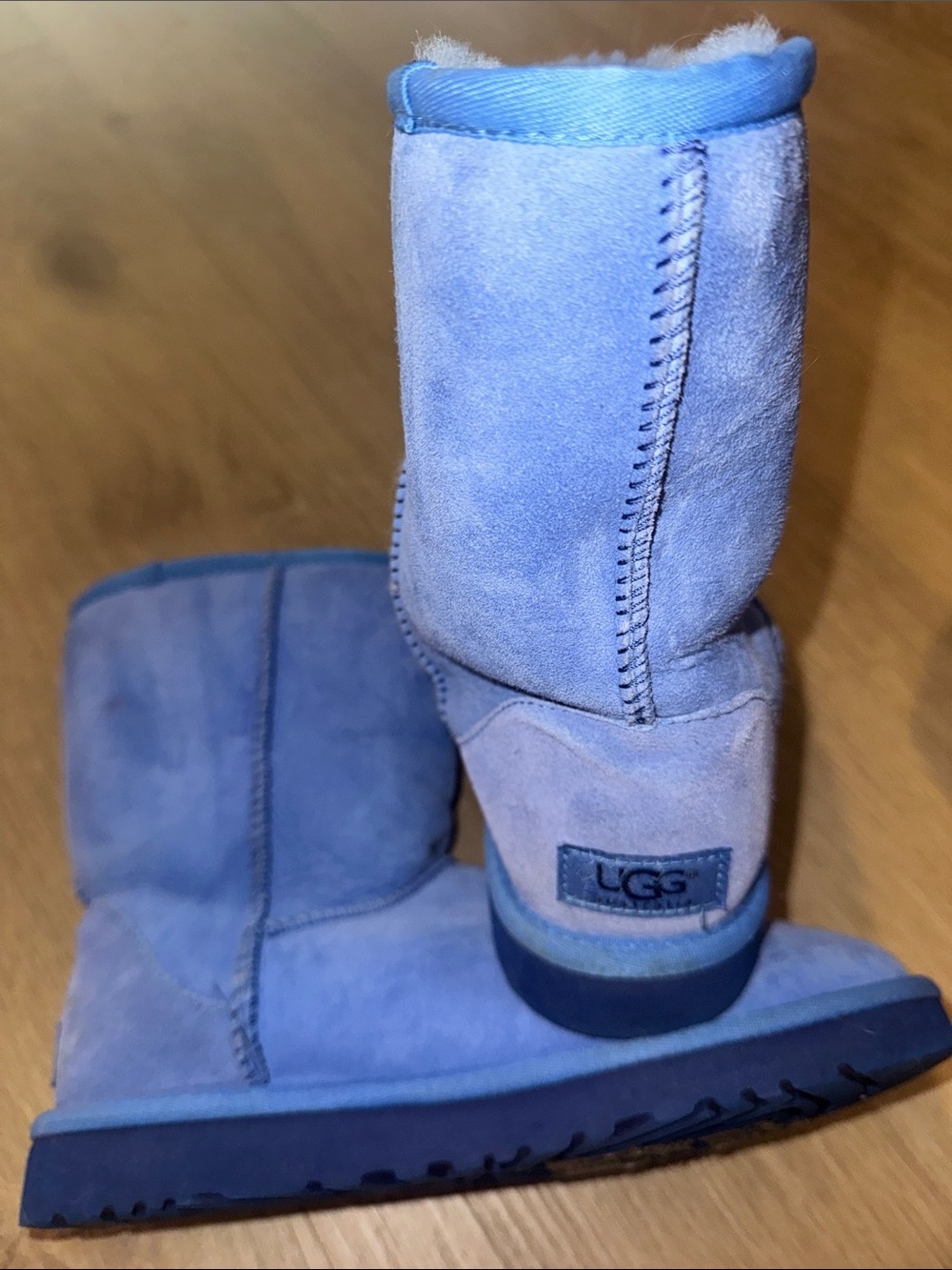 UGG Classic Short Boot in Sky Blue Suede